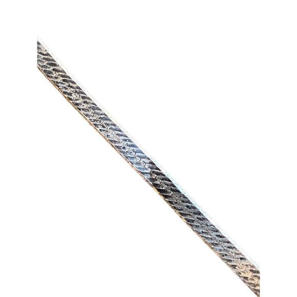 Sterling silver 925 Herringbone reversible Best Friends chain 18” 3mm made in It - Picture 6 of 10